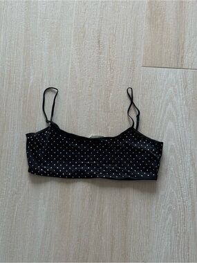 Zara Black Satin rhinestone cami